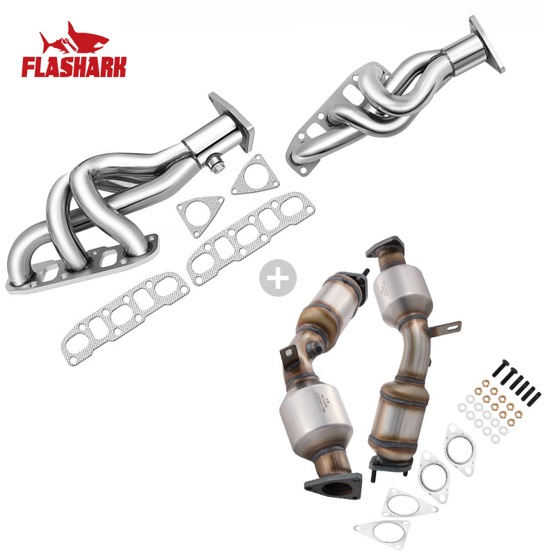 Exhaust Headers for 2003-2006 Infiniti G35 & Nissan 350Z Z33 V6 3.5L VQ35DE Flashark