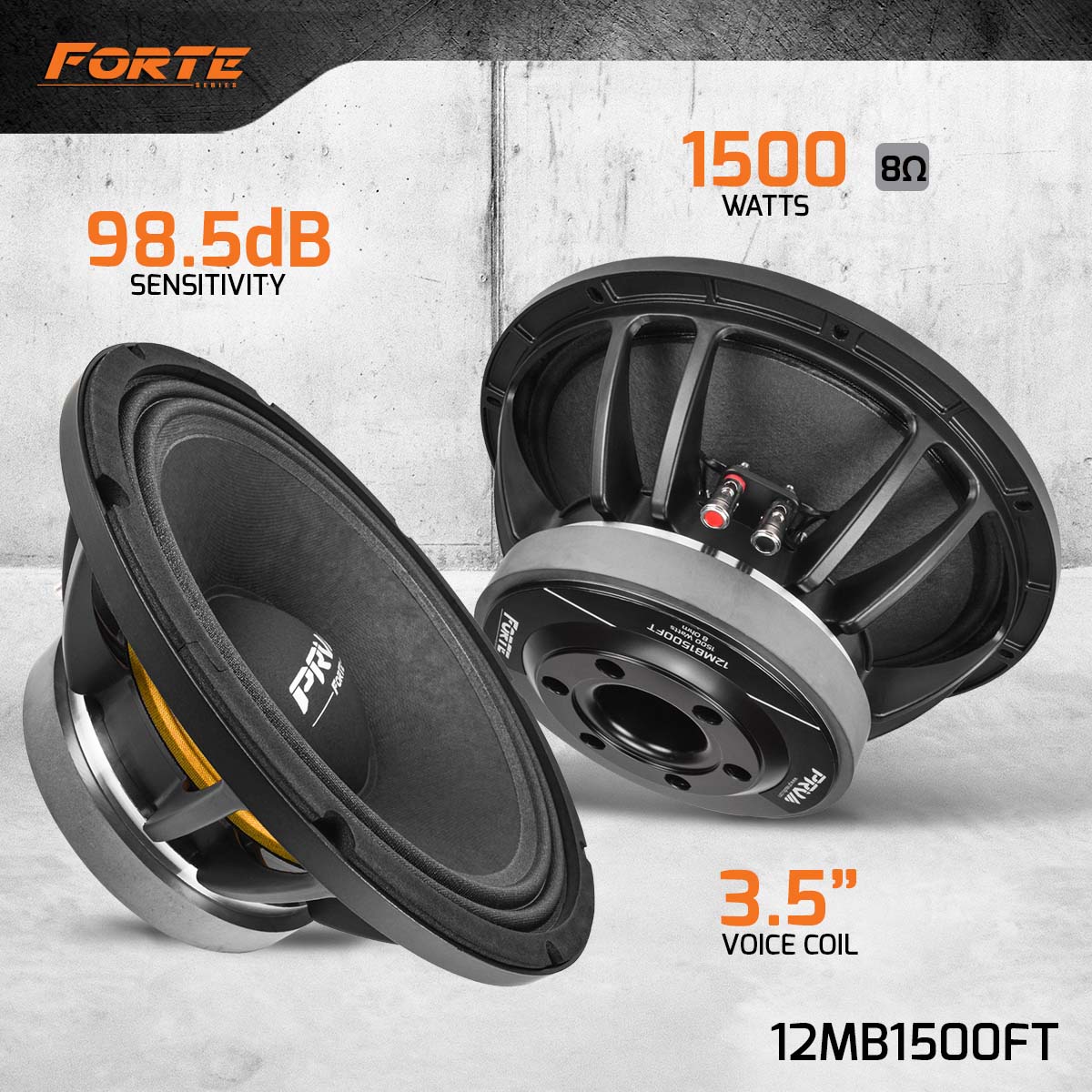 12MB1500FT 12" MIDBASS LOUDSPEAKER PRV