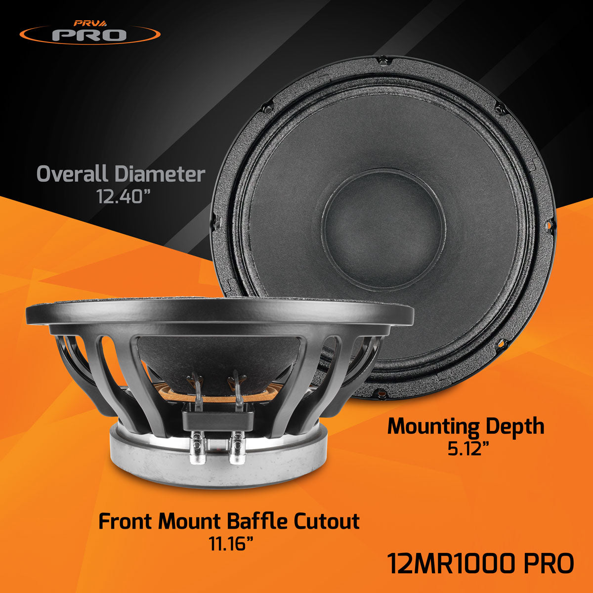 PRV Audio 12MR1000 PRO 12-inch Midrange Loudspeaker 1000W 8 Ohm