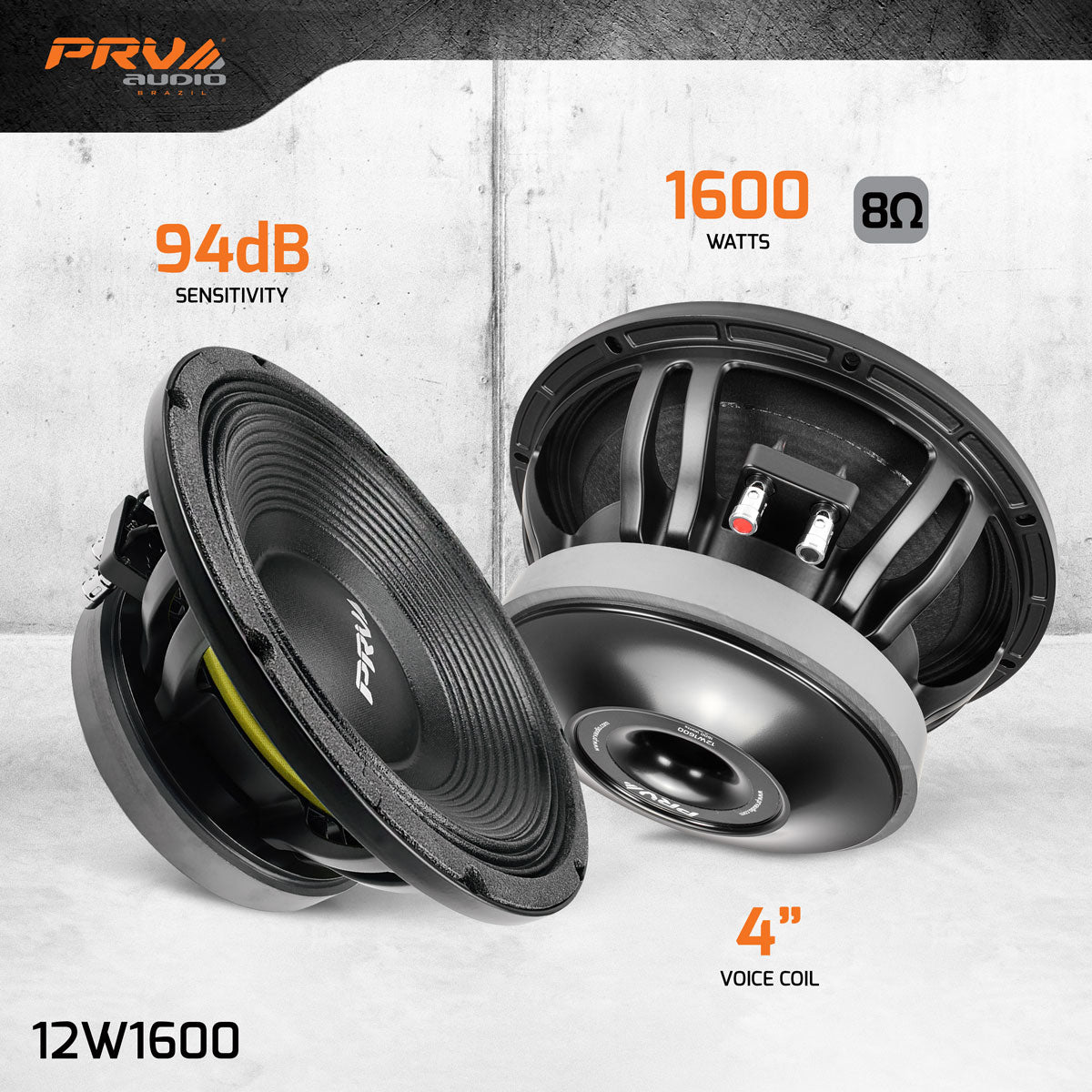 PRV Audio 12W1600 12-Inch Low Frequency Midbass Woofer 8 Ohm