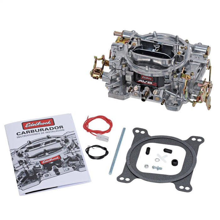 Carburateur Edelbrock AVS2 500 CFM avec starter manuel, finition satinée (sans EGR)