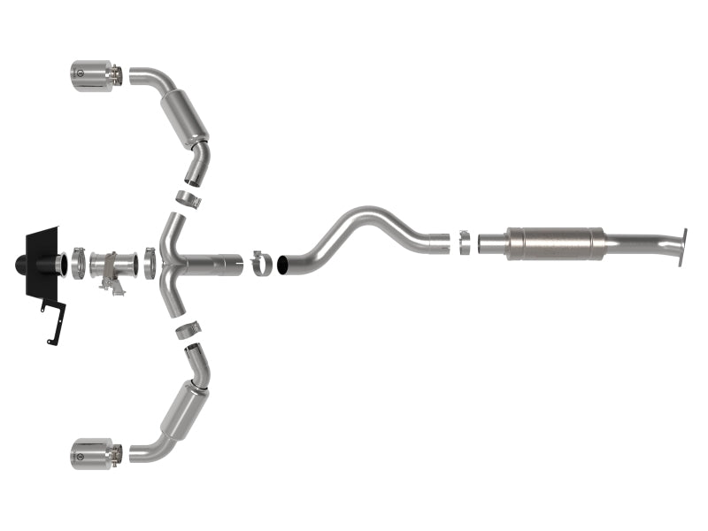 Échappement arrière de catalyseur aFe 23-24 Toyota GR Corolla L3 1,6 L (t) Gemini XV 3 po à 2-1/2 po avec embouts polis