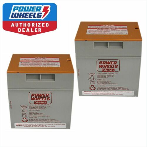 12V 2-Pack Genuine OEM Replacement Battery for Power Wheels Ride-On Toys - Orange