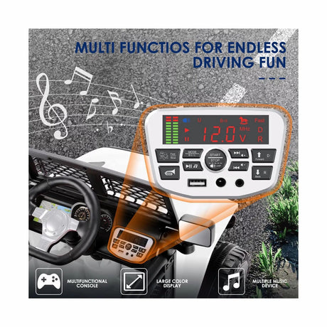 12V 2-Seater Electric Ride-On Car with LED Lights, MP3 Player, and Remote Control for Kids