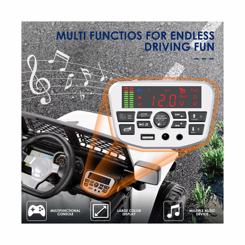 12V 2-Seater Electric Ride-On Car with LED Lights, MP3 Player, and Remote Control for Kids