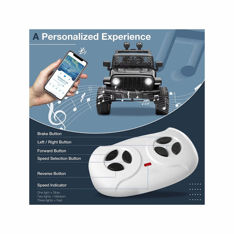 Electric Ride-On Car/Truck for Kids with MP3 Music and Remote Control - 12V with Lights - 76 Fun Features!