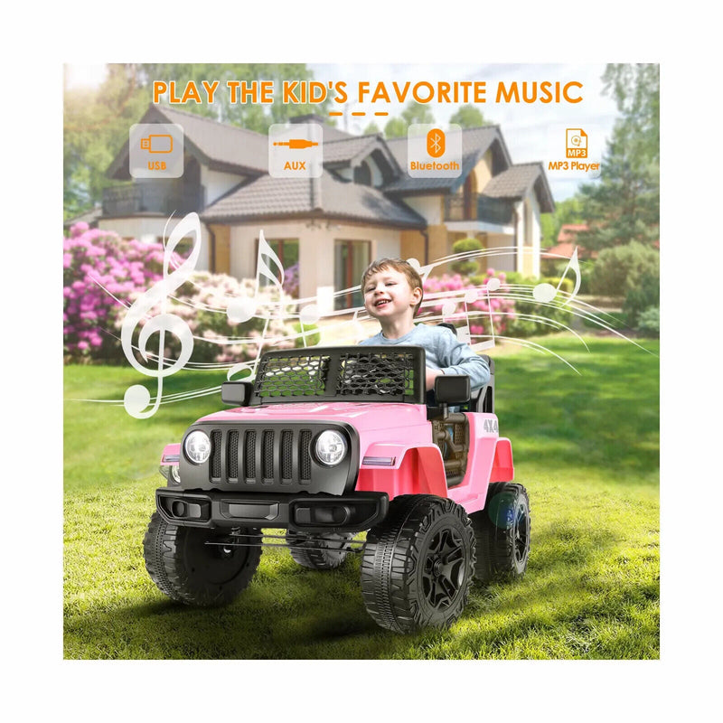 Electric Ride-On Car/Truck for Kids with MP3 Music and Remote Control - 12V with Lights - 76 Fun Features!