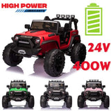 12V/24V Battery-Powered Jeep with High-Power Wheels and Music for Electric Kids Ride-On Fun