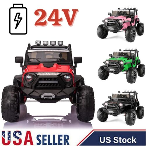 12V/24V Battery-Powered Jeep Ride-On Car with Music and Fashion Design for Kids