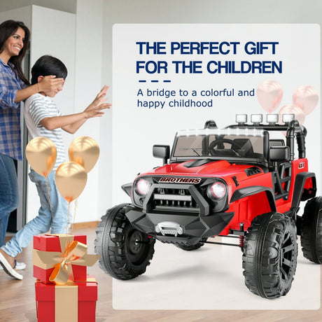 Jeep 24V/12V Kids Electric Ride-On Car with Remote Control, 3 Speeds, and LED Lights