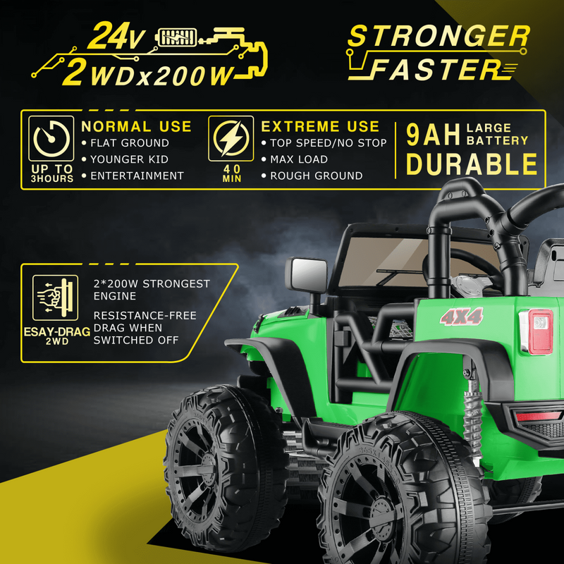 12V/24V Electric Jeep Truck ATV for Kids with Parent Remote Control - Fun and Safe Ride-On Toy