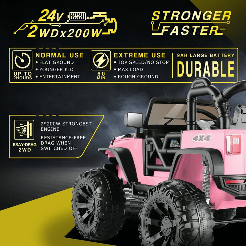 Electric 4 Wheeler ATV Car Jeep Truck for Kids - 12V/24V Battery Powered Ride-On Toy