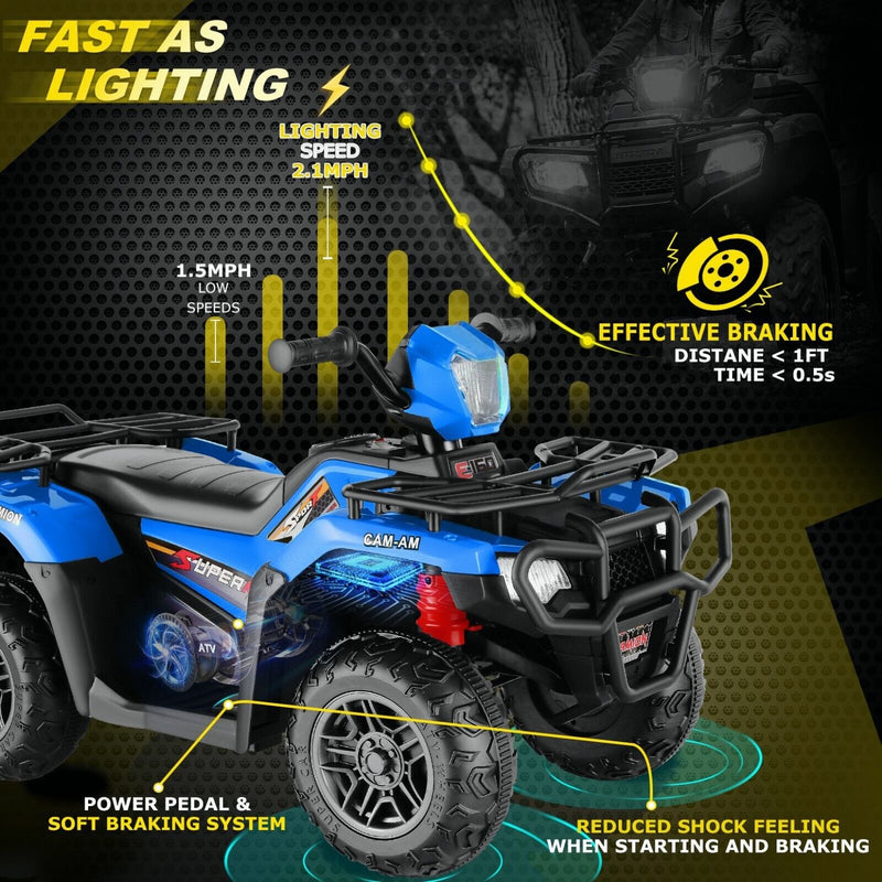 Electric Ride-On ATV Jeep Truck for Kids with LED Lights and Music