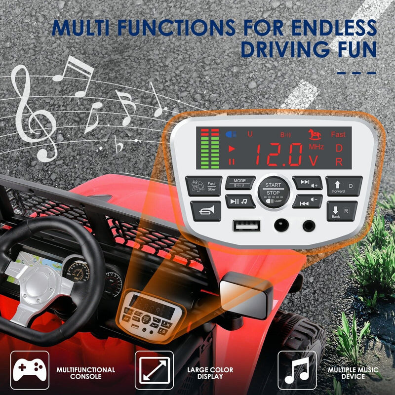 Electric Ride-On ATV Jeep Truck for Kids with LED Lights and Music