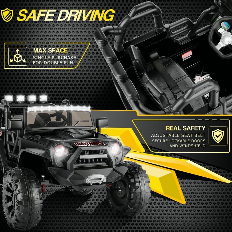 Electric Ride-On ATV Jeep Truck for Kids with LED Lights and Music