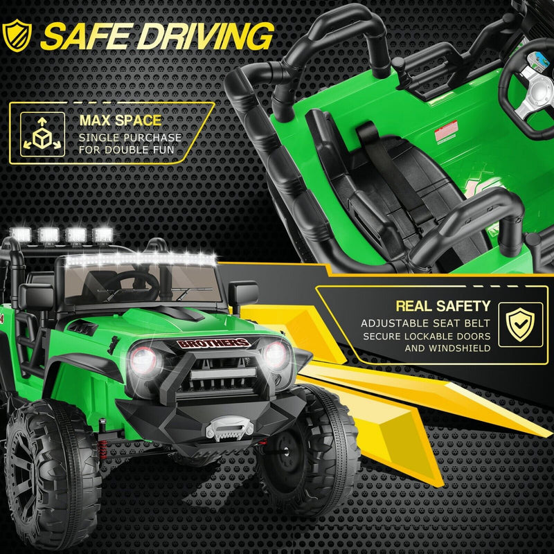 Electric Ride-On ATV Jeep Truck for Kids with LED Lights and Music