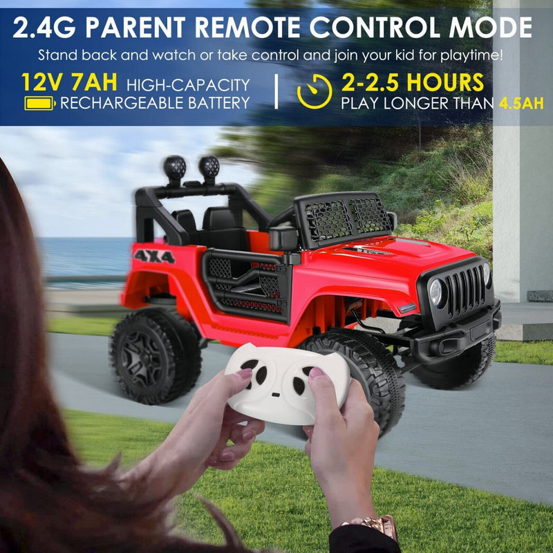 Electric Ride-On Jeep Truck for Kids: 12V/24V ATV Toy with Four-Wheel Drive