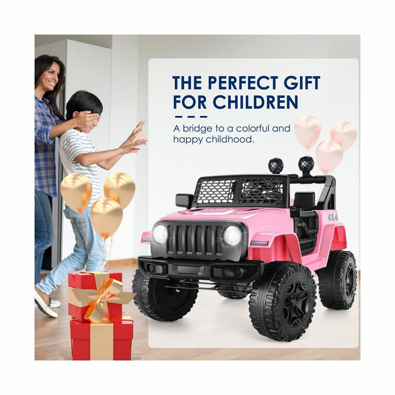 Electric Ride-On Jeep Truck for Kids: 12V/24V ATV Toy with Four-Wheel Drive