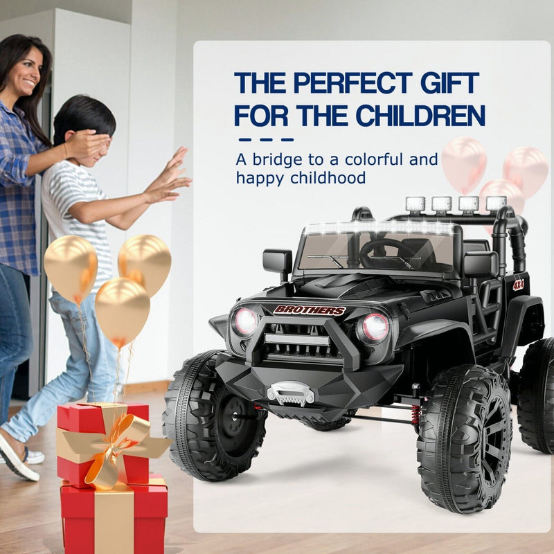 Electric Ride-On Jeep Truck for Kids: 12V/24V ATV Toy with Four-Wheel Drive