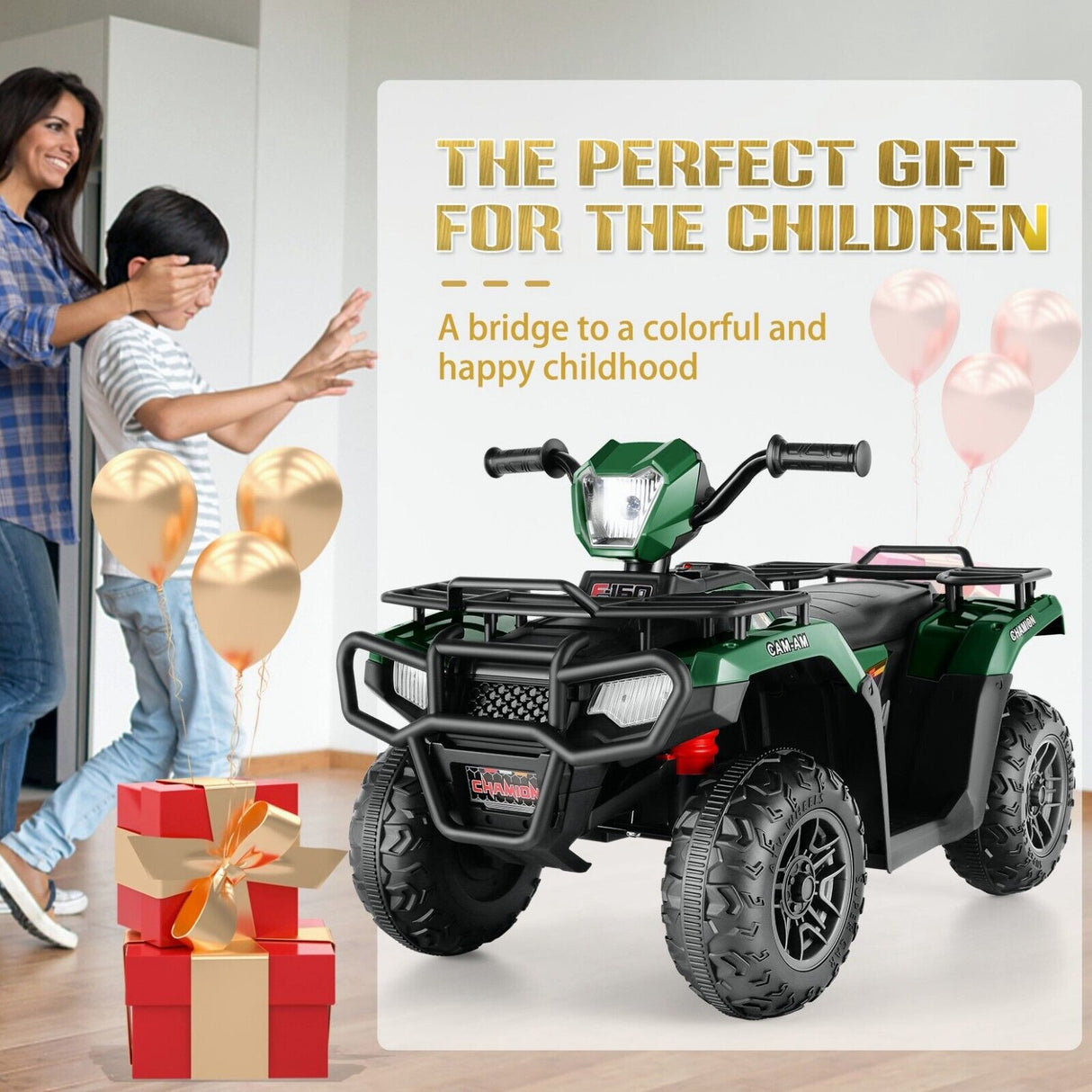 Electric Ride-On ATV Jeep Truck for Kids with MP3 Player - 12V/24V 4-Wheeler Car Toy for Toddlers