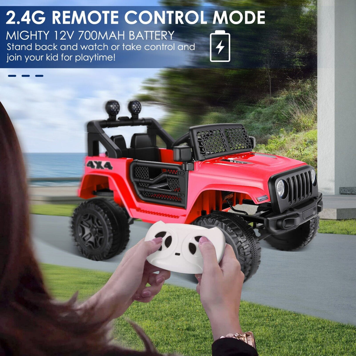 2-Seater Electric Ride-On Truck for Kids with Parental Remote Control - 12V