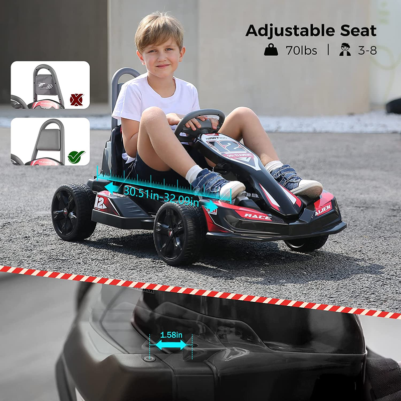 12V 2WD Electric Go Kart for Kids with Parent Remote Control - Battery Powered Ride On Car
