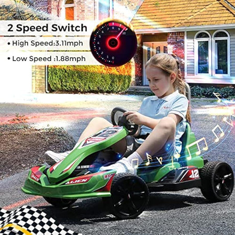 12V 2WD Electric Go Kart for Kids with Remote Control and Safety Belt