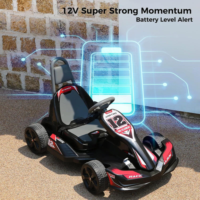 12V 2WD Electric Go Kart for Kids with Remote Control and Safety Belt