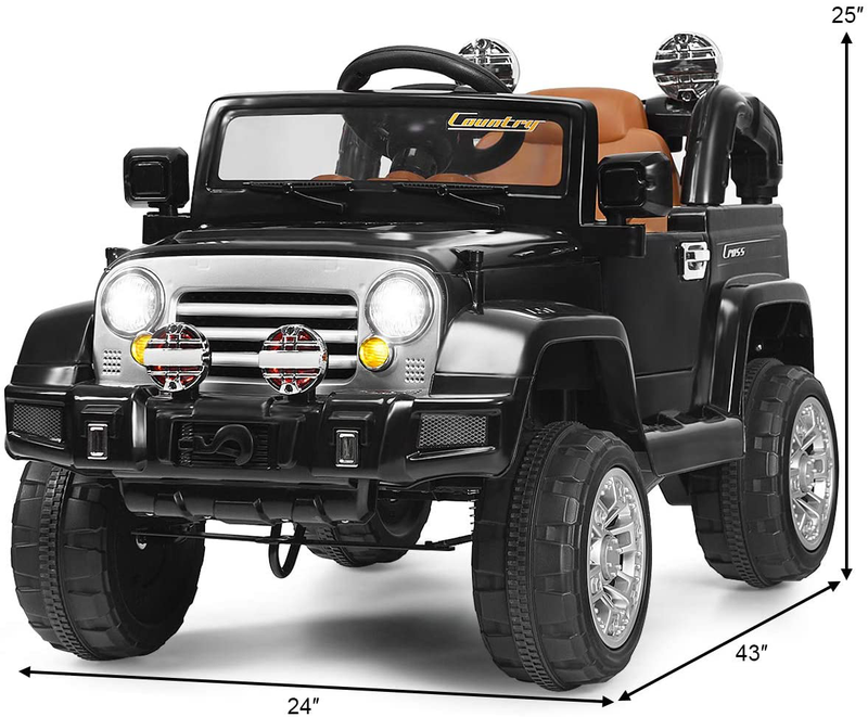 12V 2WD Ride-On Jeep Car with Manual and Remote Control Options