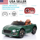 12V Battery Powered Bentley Style Electric Car with Remote Control for Kids