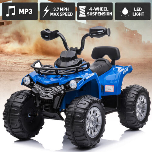 12V Battery Powered Electric ATV Quad for Kids - 4-Wheel Ride On Toy with 2 Speed Options