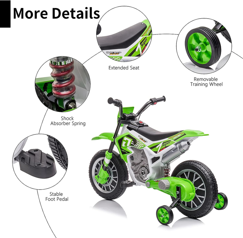12V Battery Powered Electric Dirt Bike for Kids - The Perfect Ride-On Motorcycle for Young Riders!