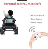 12V Battery Powered Electric Ride-On Truck with Remote Control and 3 Speeds for Kids
