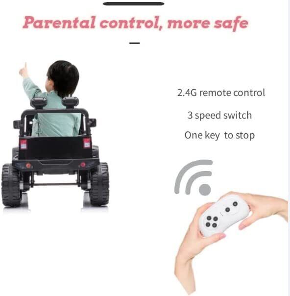 12V Battery Powered Electric Ride-On Truck with Remote Control and 3 Speeds for Kids