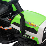 12V Battery Powered Electric Tractor Toy with Remote Control and Trailer Attachment