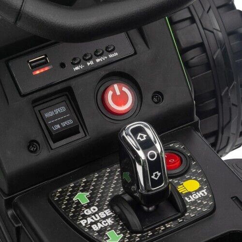 12V Battery Powered Electric Tractor Toy with Trailer Attachment