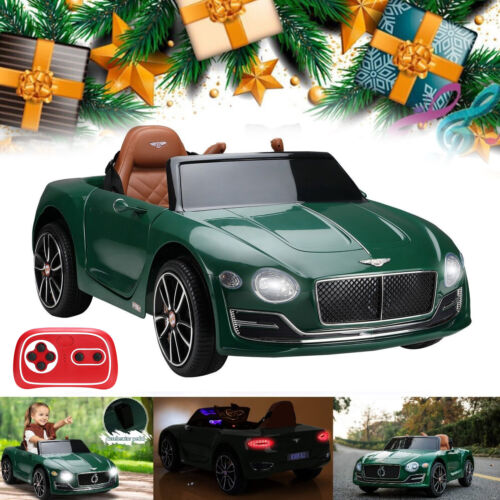 12V Battery Powered Green Bentley Style Electric Toy Car with Remote Control for Kids