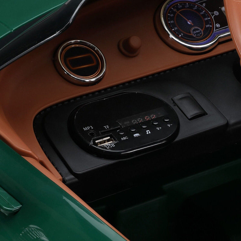 12V Battery Powered Green Bentley Style Electric Toy Car with Remote Control for Kids