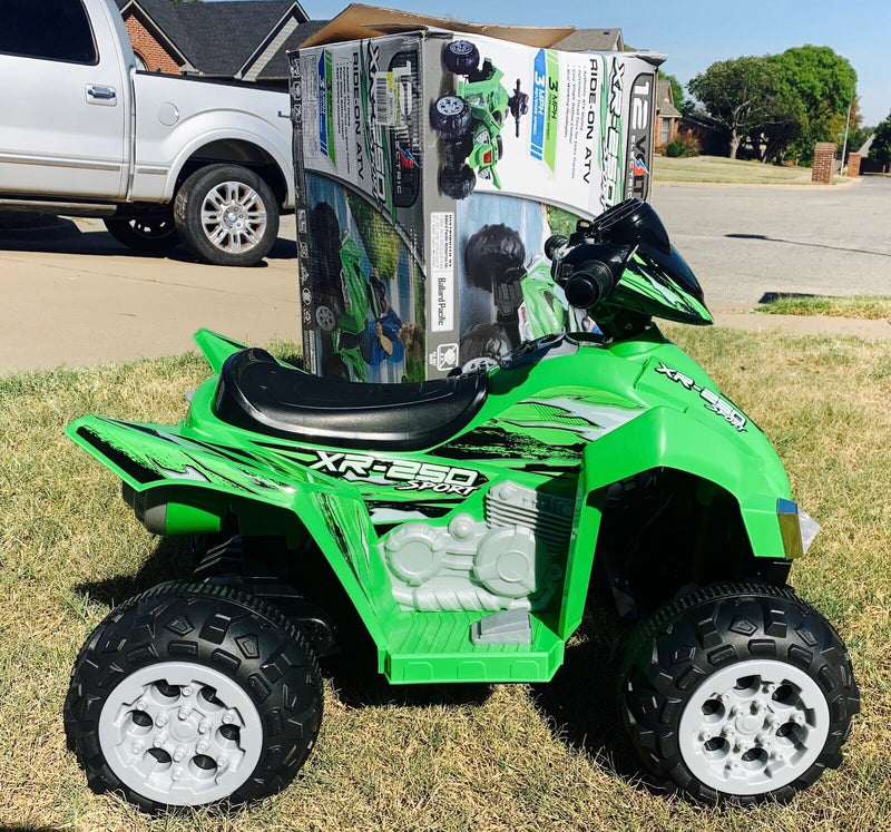 12V Battery-Powered Kids ATV with Realistic Sounds and Lights - Green