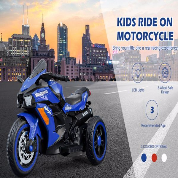 12V Battery Powered Kids Electric Motorbike with LED Light and Ride-On Motorcycle Design