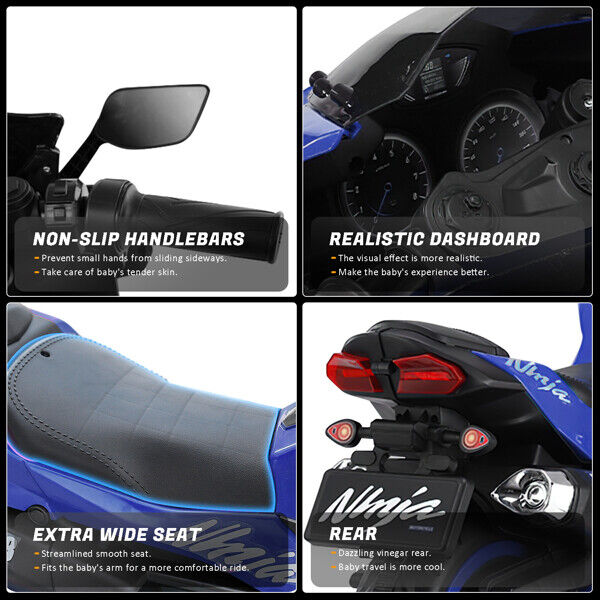 12V Battery Powered Kids Electric Motorbike with LED Light and Ride-On Motorcycle Design