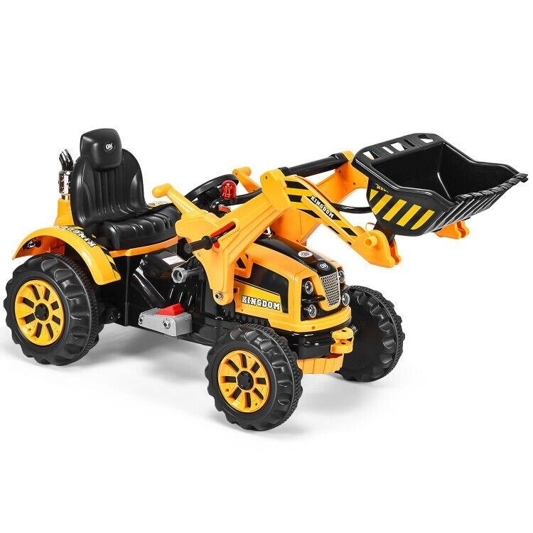 12V Battery Powered Kids Excavator Dumper Truck with Front Loader Digger