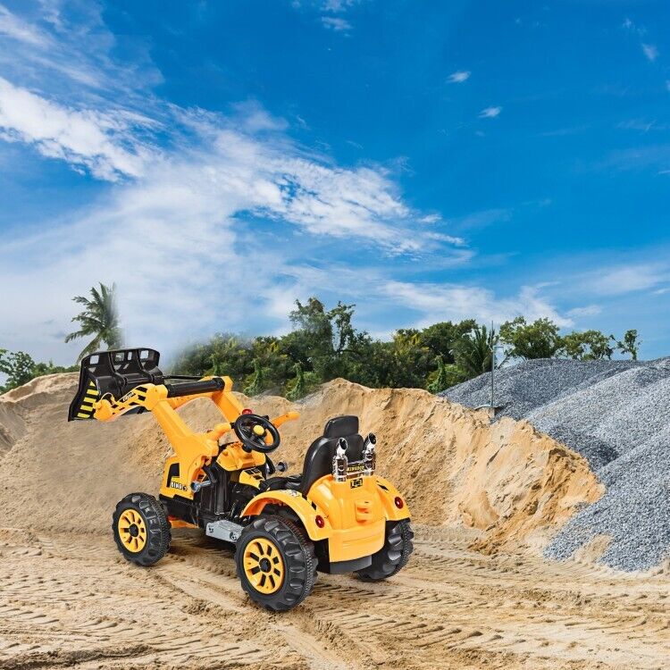 12V Battery Powered Kids Excavator Dumper Truck with Front Loader Digger