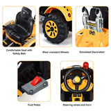 12V Battery-Powered Kids Excavator Truck with Front Loader Digger in Yellow