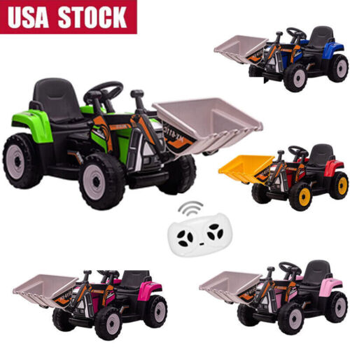 12V Battery-Powered Kids Excavator with Music, Headlight, Horn, and Remote Control