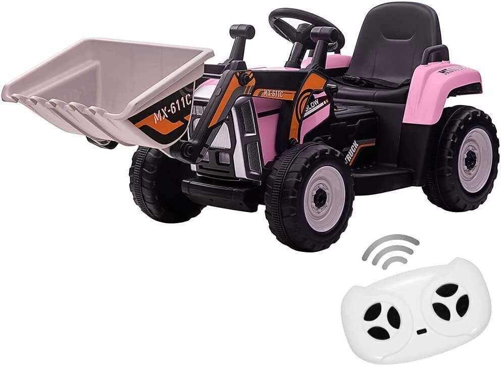 12V Battery-Powered Kids Excavator with Music, Headlight, Horn, and Remote Control