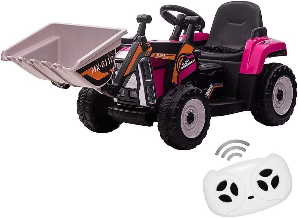 12V Battery-Powered Kids Excavator with Music, Headlight, Horn, and Remote Control