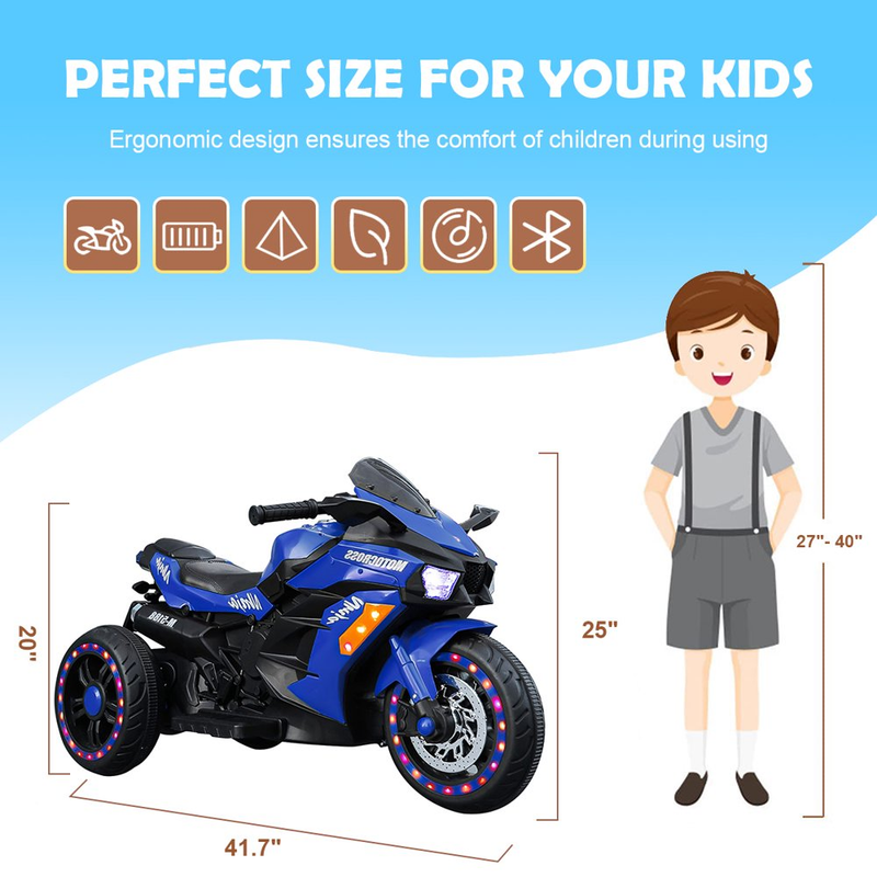 12V Battery Powered Kids' Motorcycle Ride-On Toy