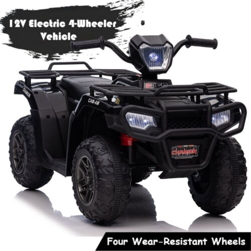 12V Battery Powered Kids Quad ATV Toy with LED Headlights