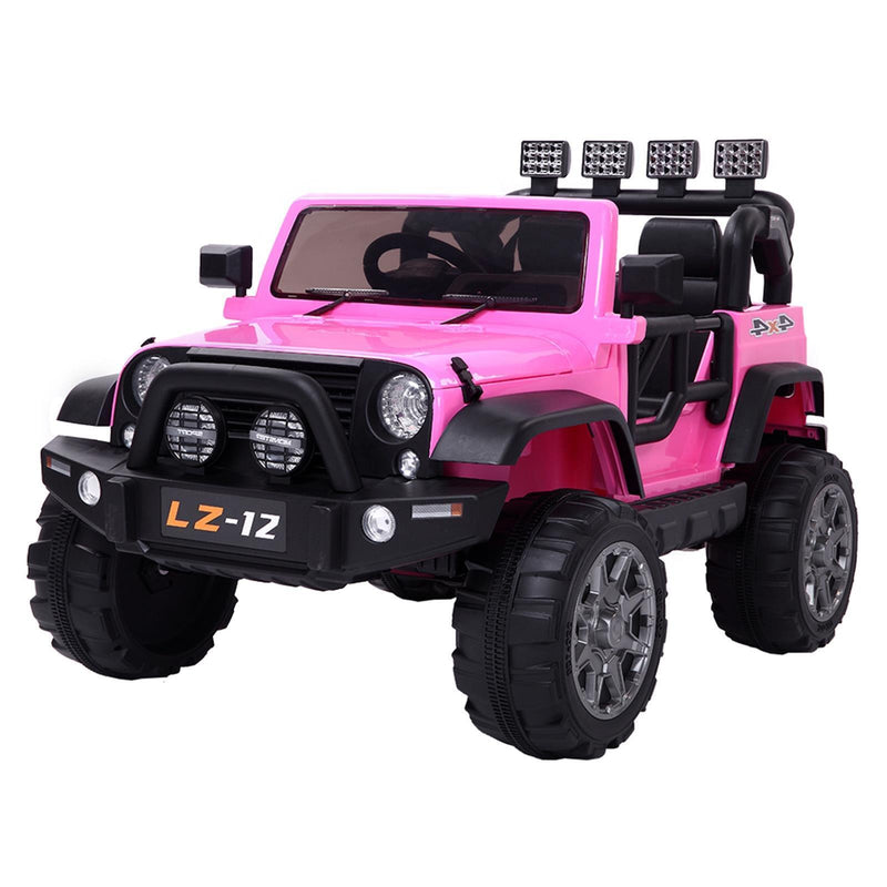 12V Battery-Powered Kids Ride-On Car with Music, Lights, and Remote Control - Pink